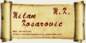 Milan Košarović vizit kartica
